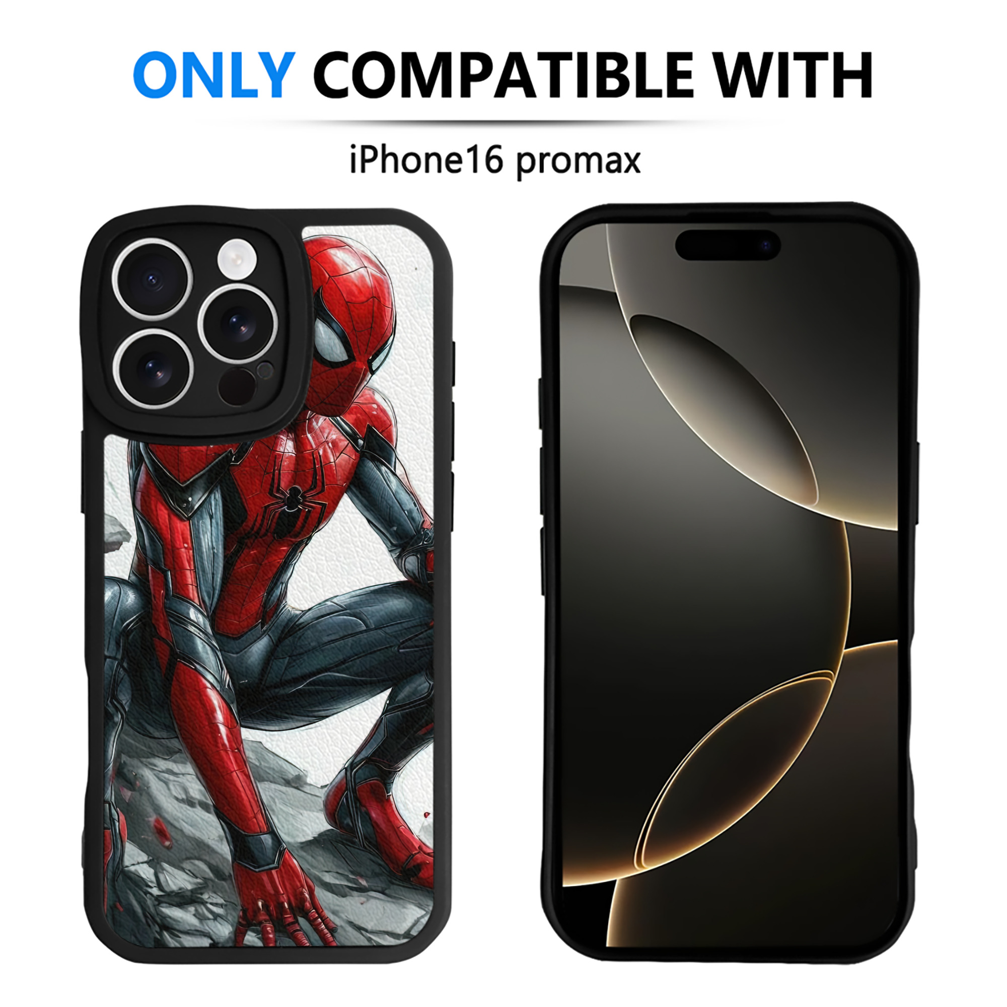 （画像用） Spider Man スパイダーマン 【iPhone 16シリーズ対応】シリコンスマホケース（レザー調） 材質：シリコン